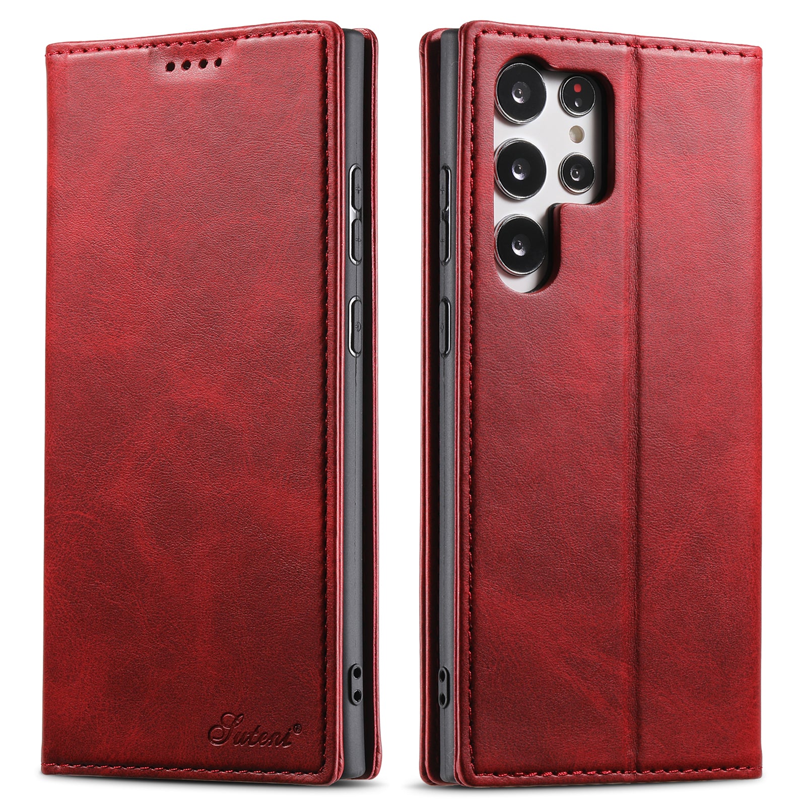 SUTENI For Samsung Galaxy S23 Ultra Wallet Design Well-protected Automatic Closing Flip PU Leather TPU Cover Case with Stand SUTENI For Samsung Galaxy S23 Ultra Wallet Design Well-protected Automatic Closing Flip PU Leather TPU Cover Case with Stand